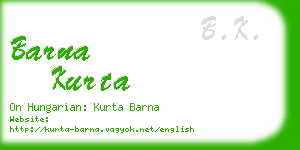 barna kurta business card